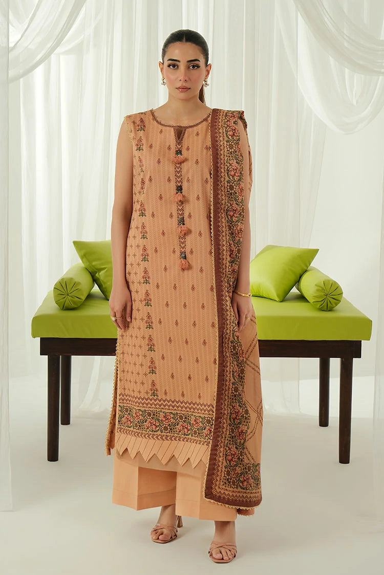 3-PC Unstitched Printed Lawn Suit