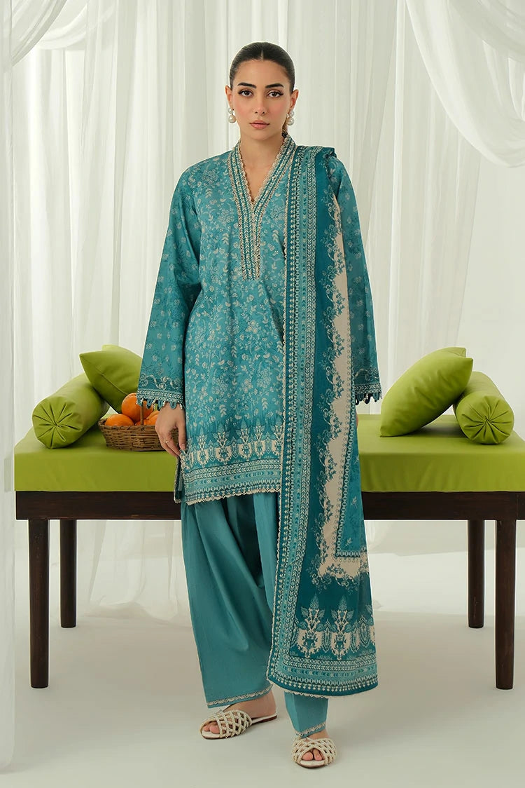 3-PC Unstitched Printed Lawn Suit