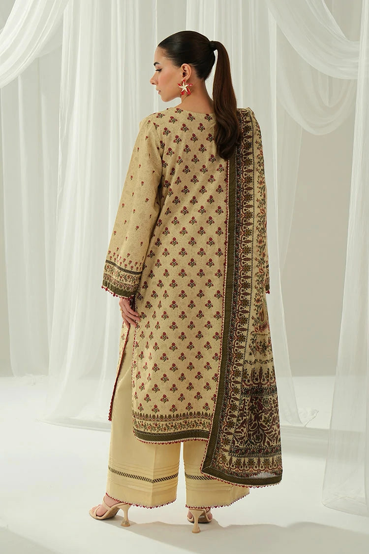3-PC Unstitched Printed Lawn Suit