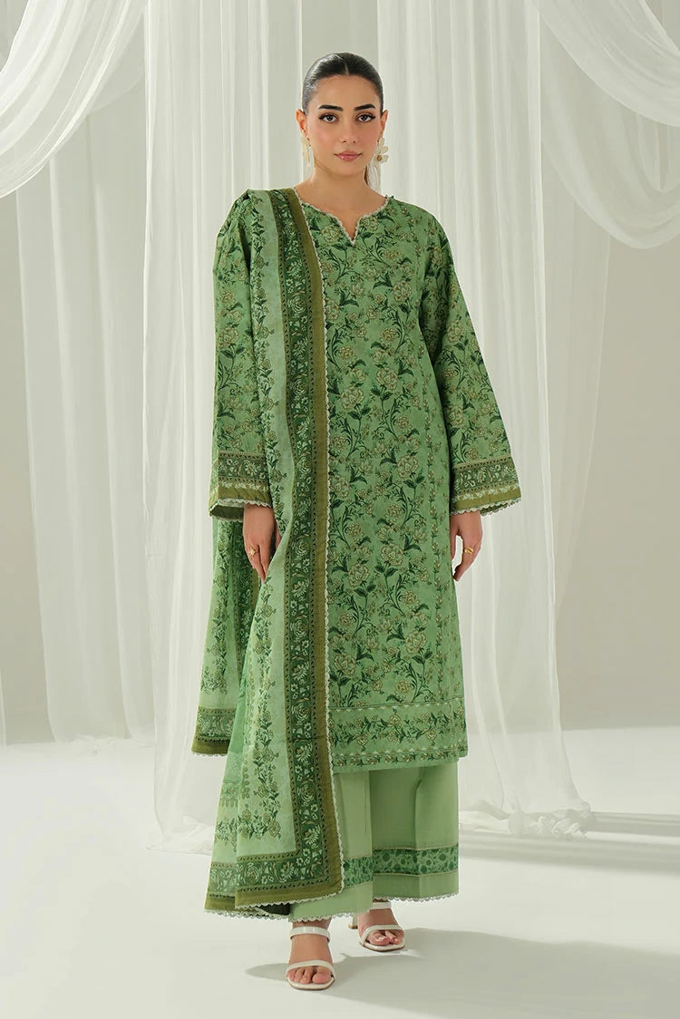 3-PC Unstitched Printed Lawn Suit