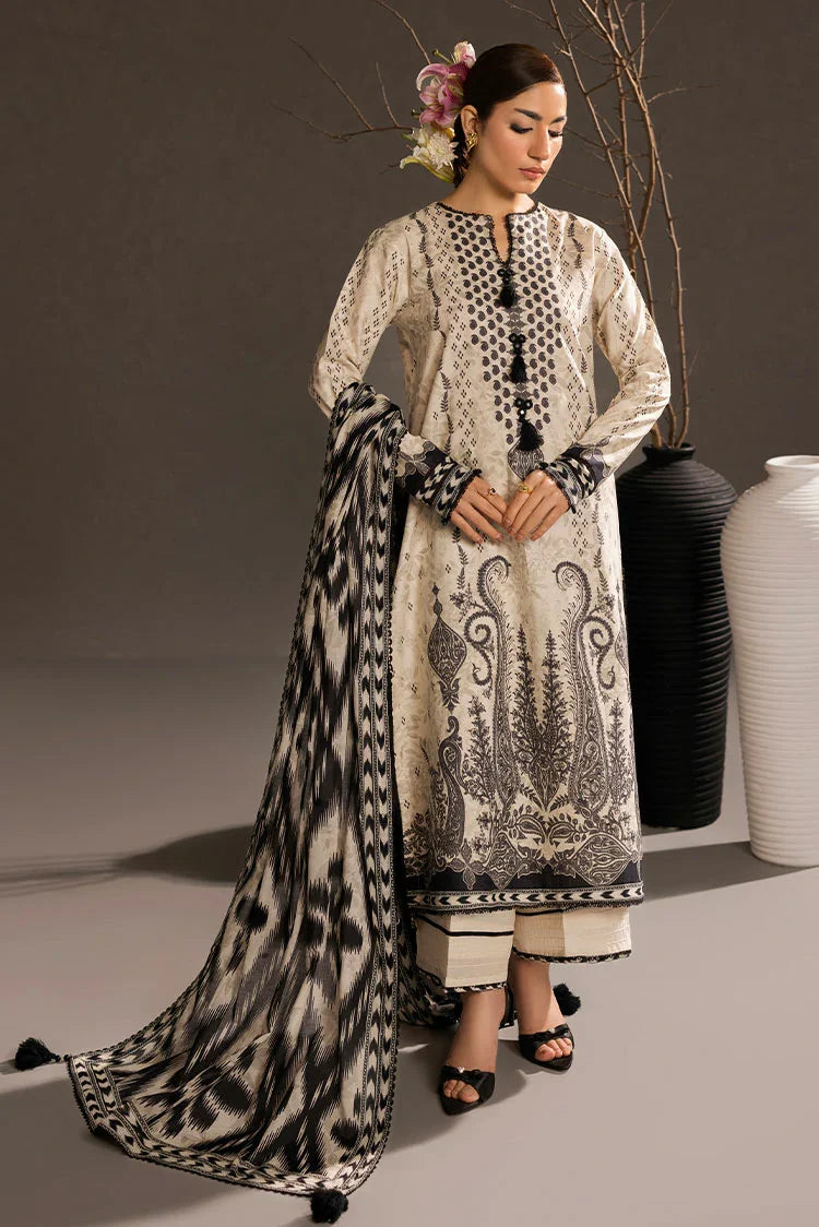 3-PC Unstitched Printed Lawn Suit
