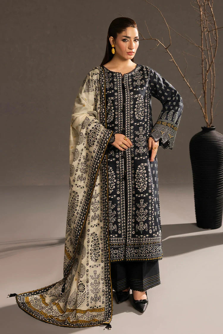 3-PC Unstitched Printed Lawn Suit