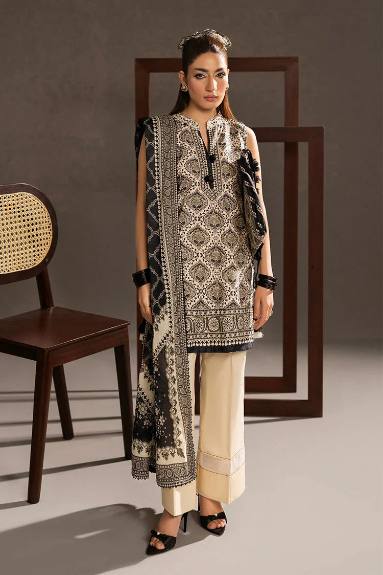 3-PC Unstitched Printed Lawn Suit