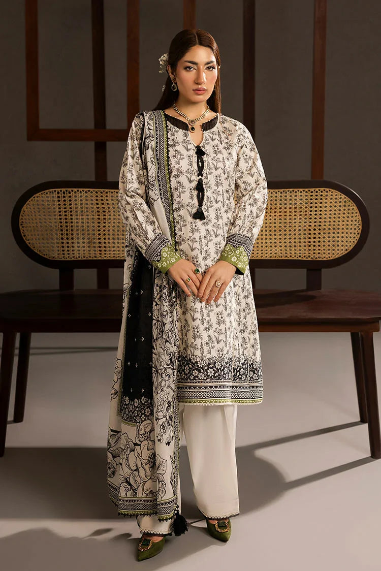 3-PC Unstitched Printed Lawn Suit
