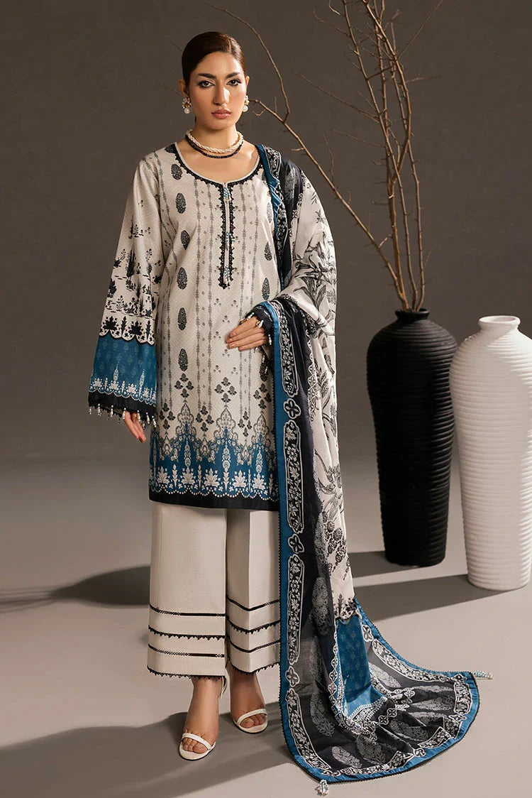 3-PC Unstitched Printed Lawn Suit