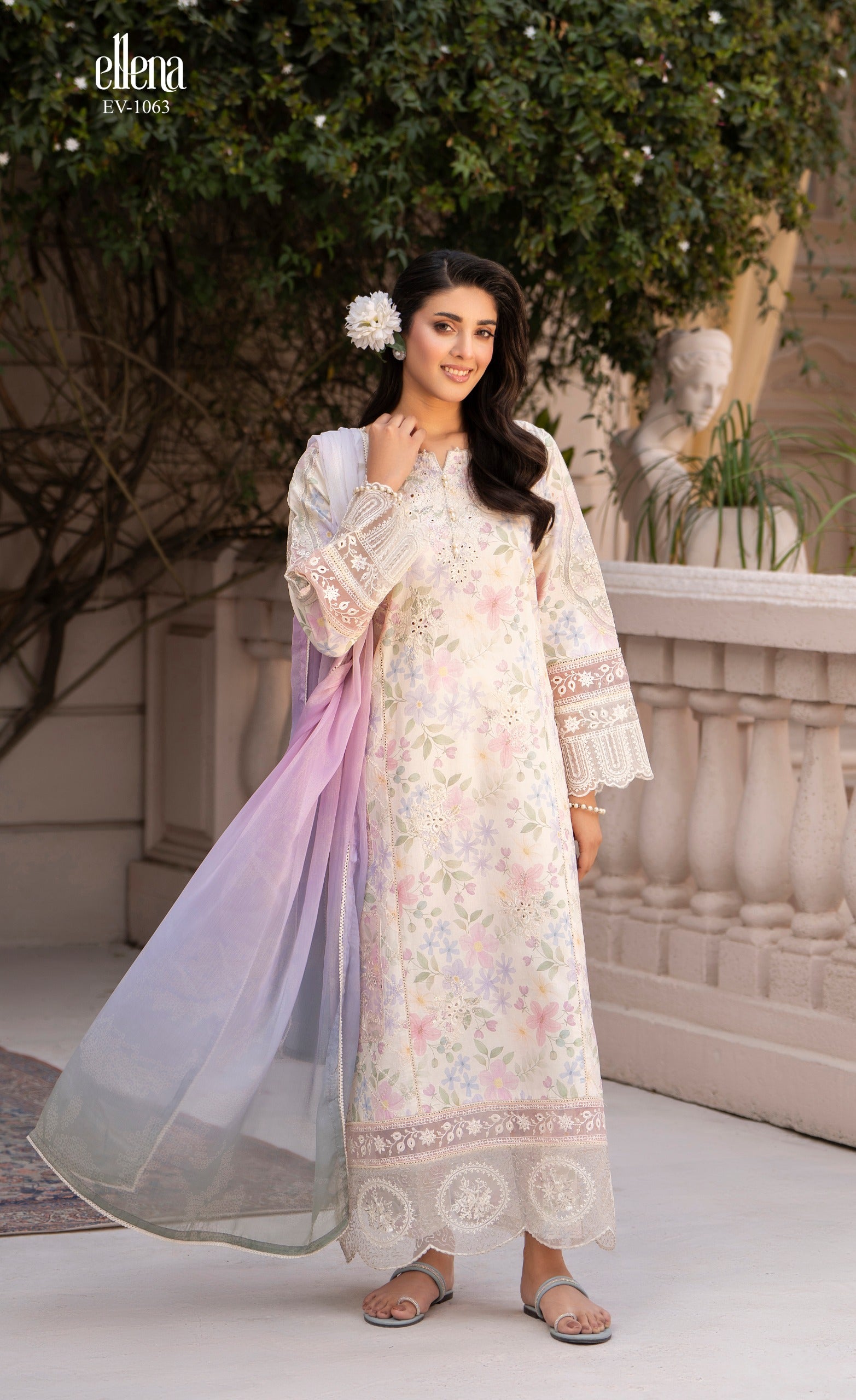 3-PC Stitched Embroidered Suit