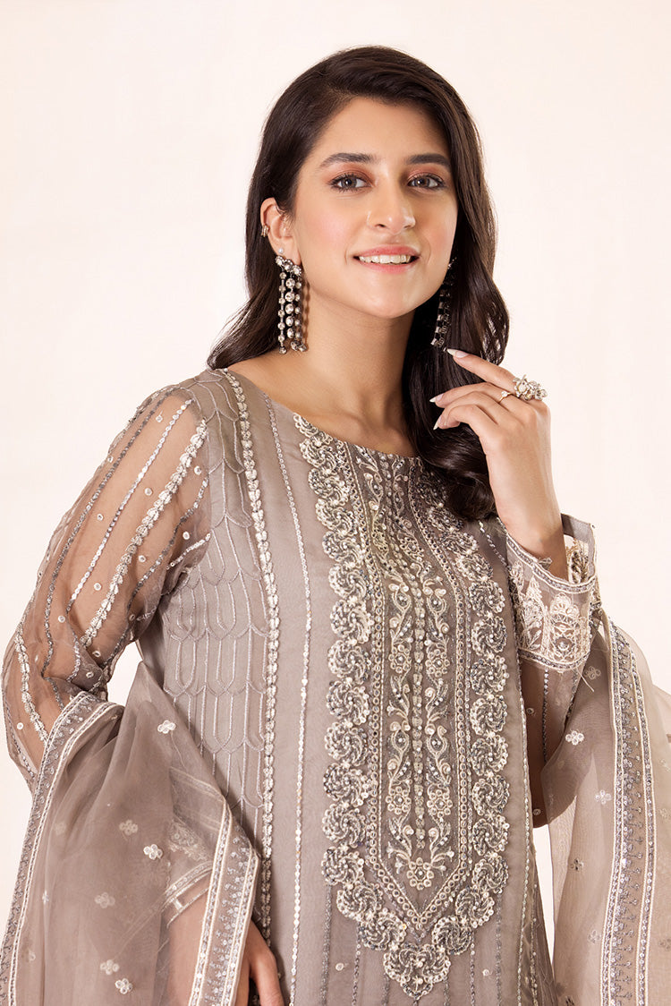 3-PC Stitched Embroidered Suit