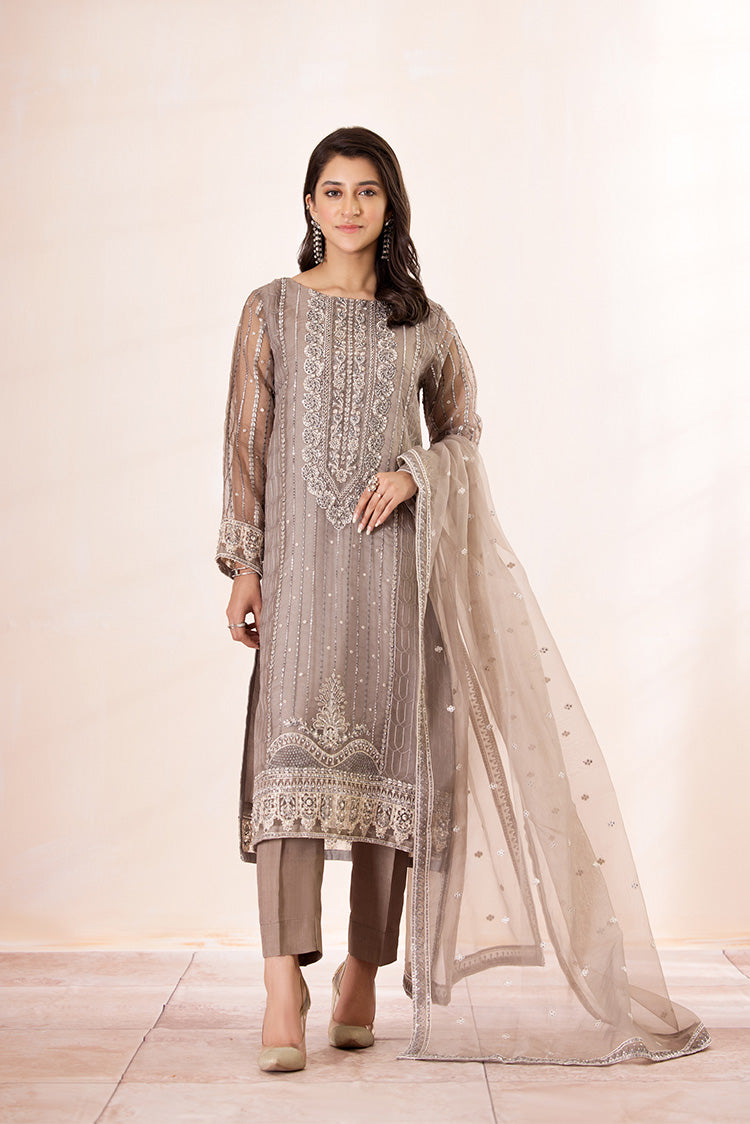 3-PC Stitched Embroidered Suit