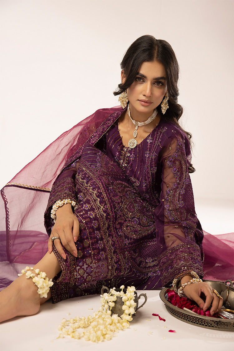 3-PC Stitched Fancy Embroidered Organza Suit