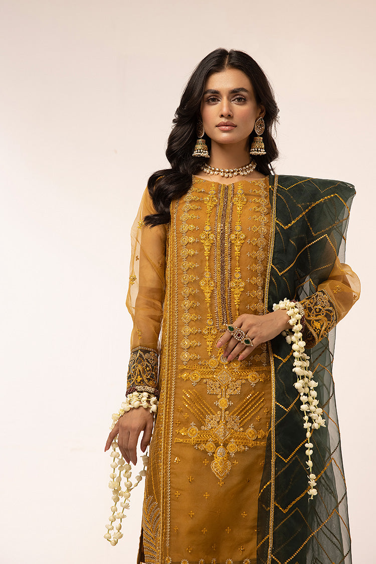 3-PC Stitched Fancy Embroidered Organza Suit