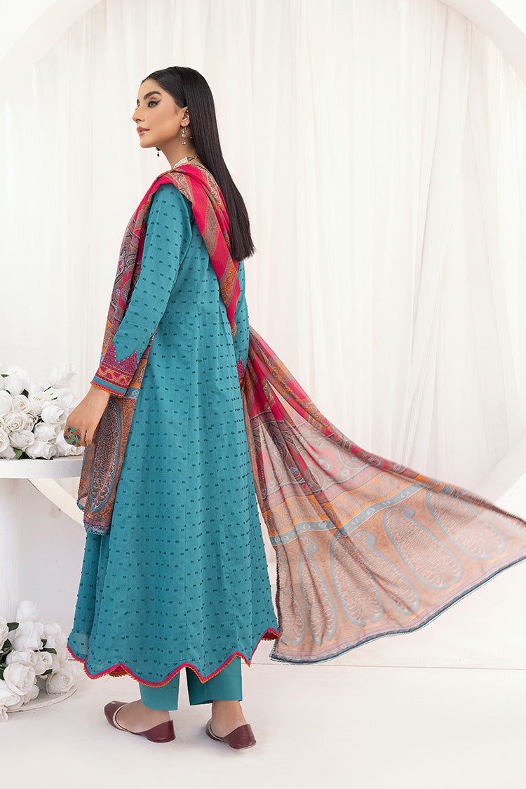 3-PC Stitched Embroidered Suit