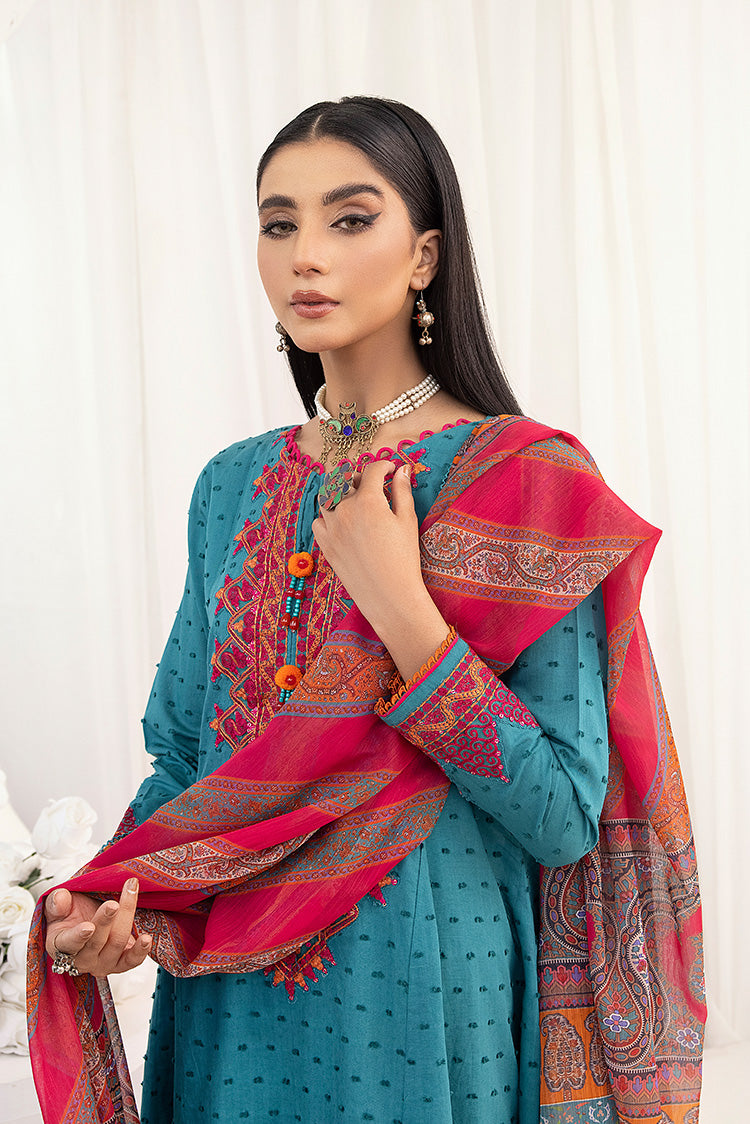 3-PC Stitched Embroidered Suit