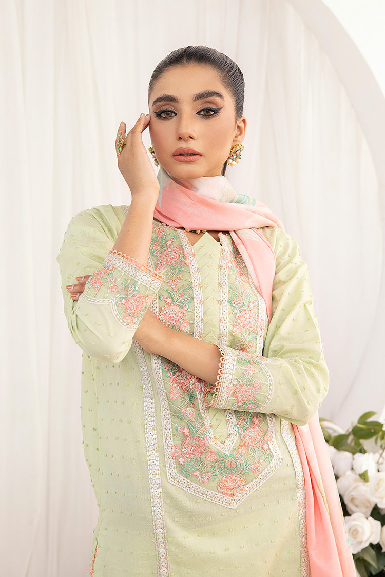 3-PC Stitched Embroidered Suit