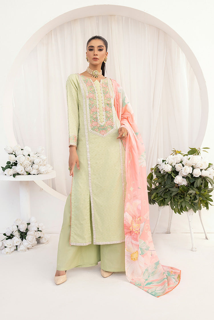 3-PC Stitched Embroidered Suit