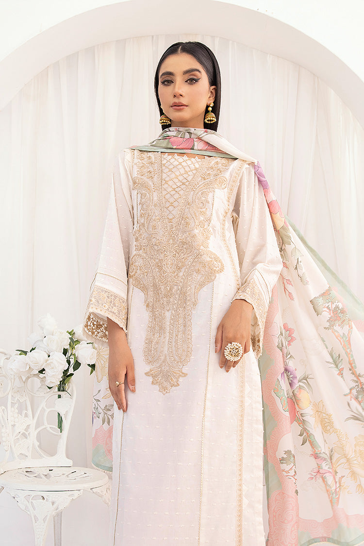 3-PC Stitched Embroidered Suit