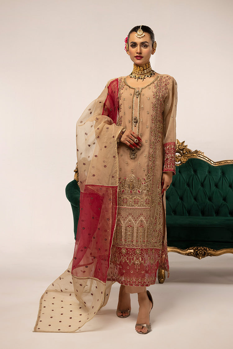 3-PC Stitched Fancy Embroidered Organza Suit