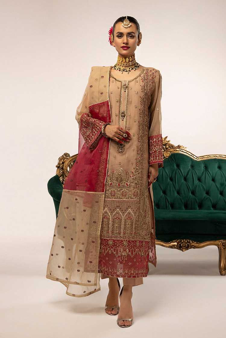 3-PC Stitched Fancy Embroidered Organza Suit