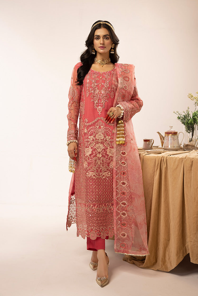 3-PC Stitched Fancy Embroidered Organza Suit