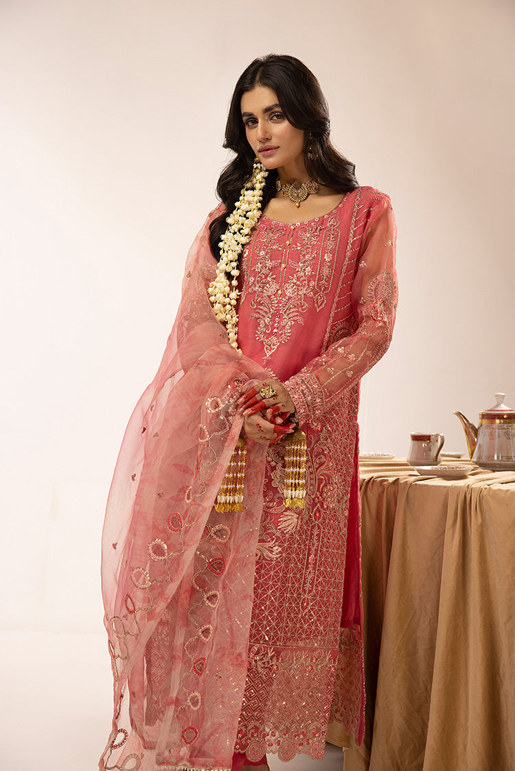 3-PC Stitched Fancy Embroidered Organza Suit