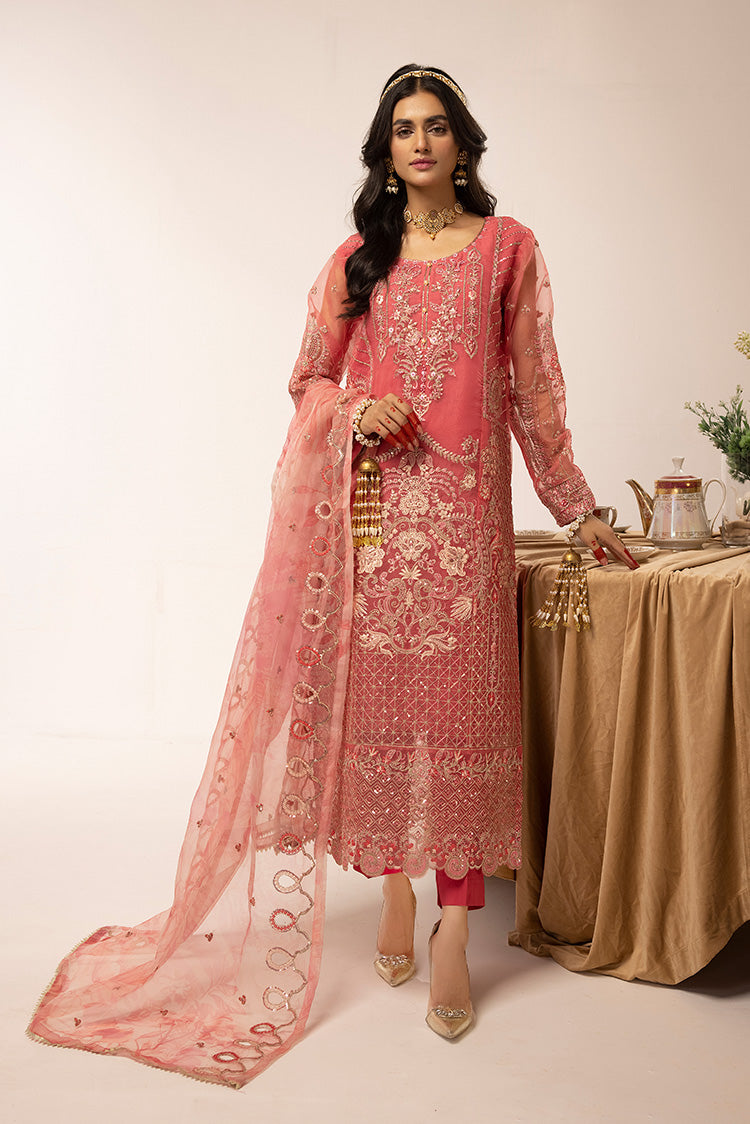 3-PC Stitched Fancy Embroidered Organza Suit