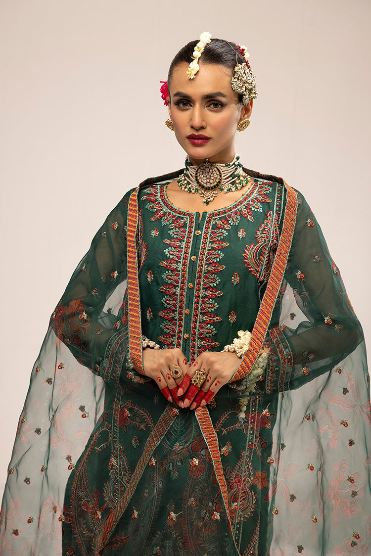 3-PC Stitched Fancy Embroidered Organza Suit