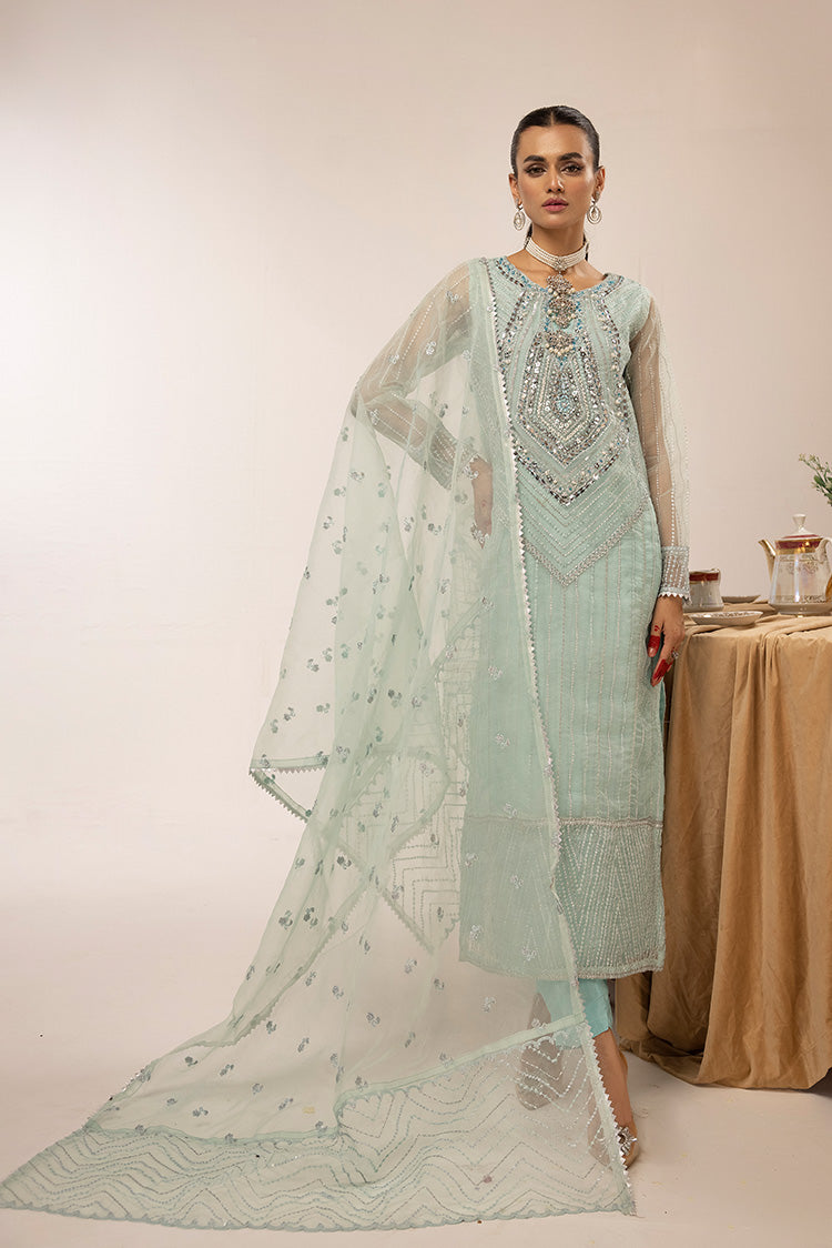 3-PC Stitched Fancy Embroidered Organza Suit