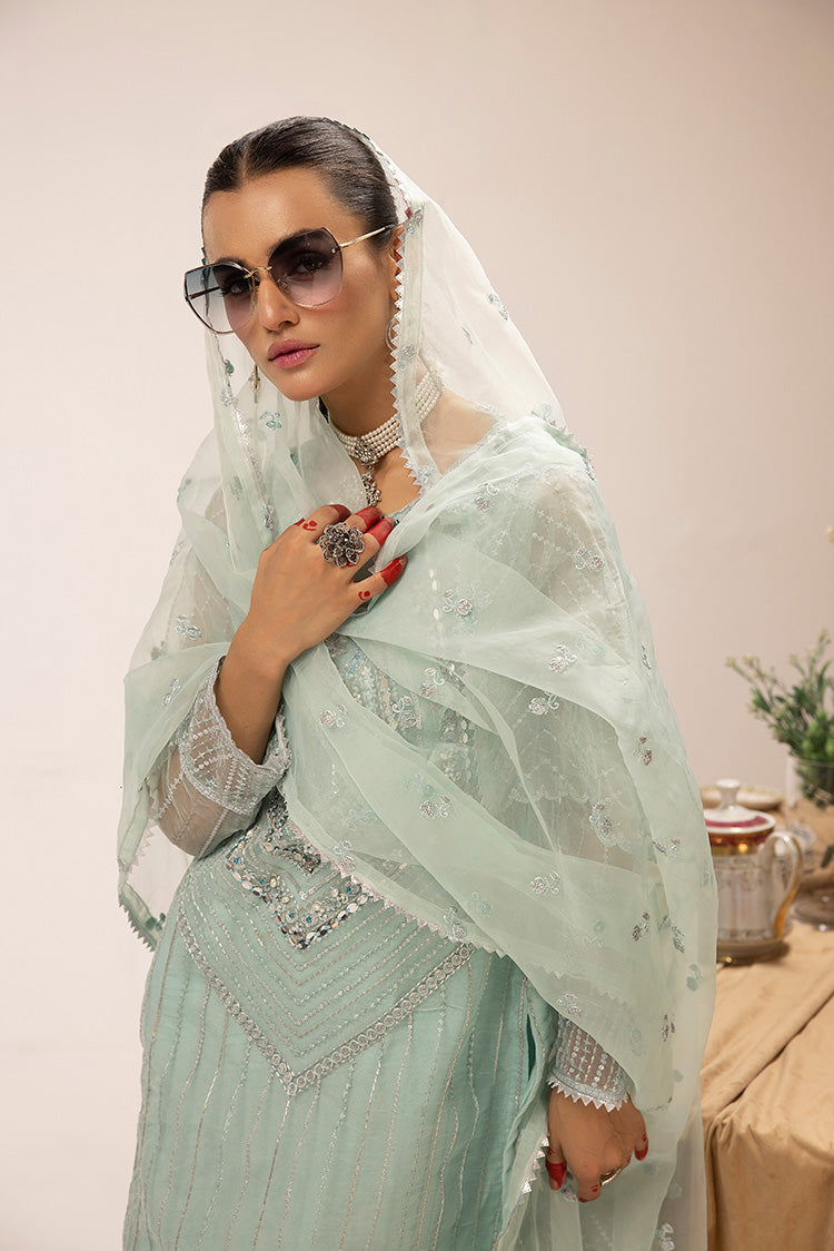 3-PC Stitched Fancy Embroidered Organza Suit