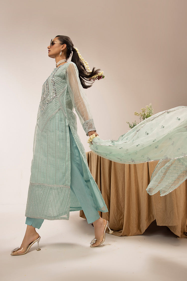 3-PC Stitched Fancy Embroidered Organza Suit