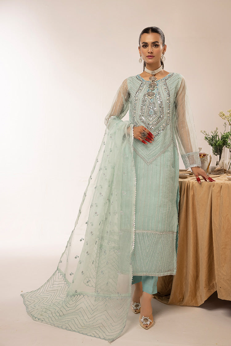 3-PC Stitched Fancy Embroidered Organza Suit