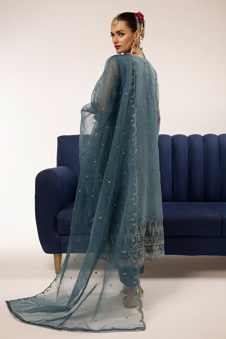 3-PC Stitched Fancy Embroidered Organza Suit