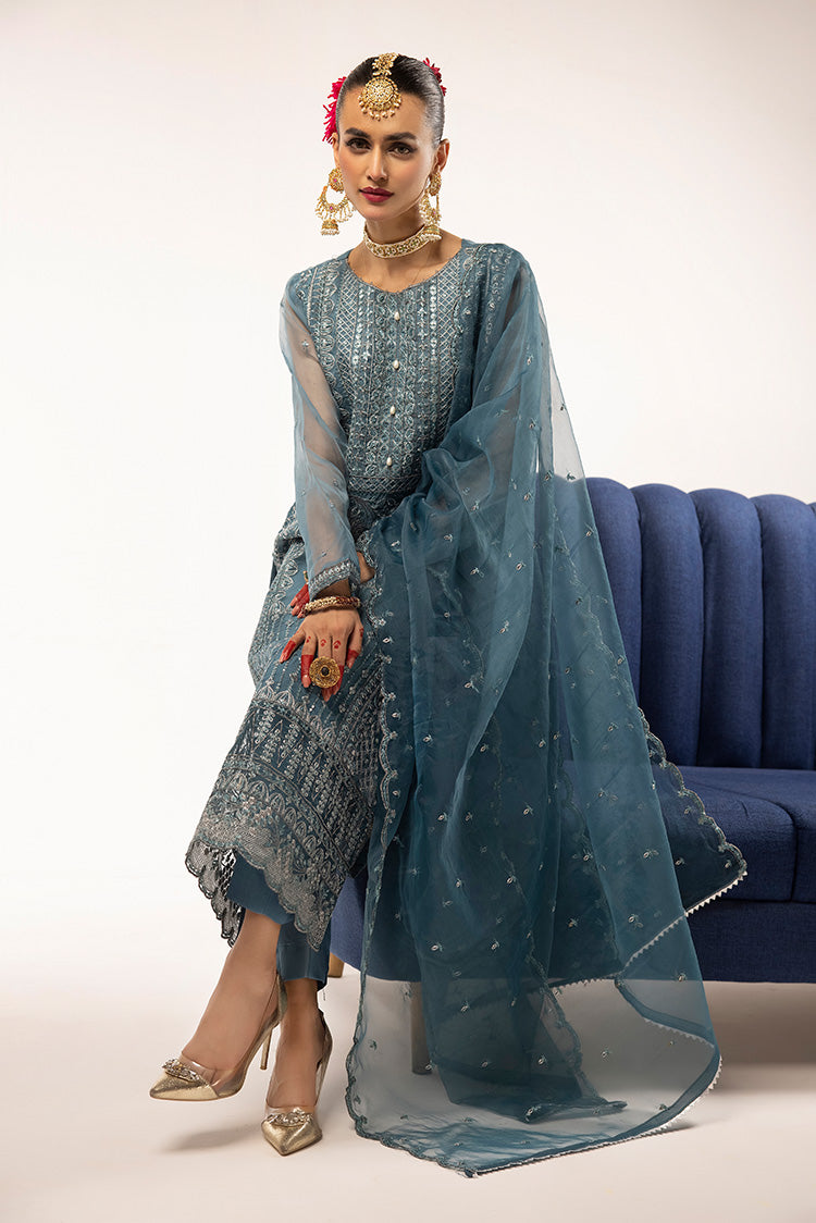 3-PC Stitched Fancy Embroidered Organza Suit