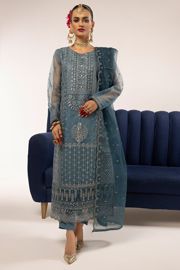 3-PC Stitched Fancy Embroidered Organza Suit