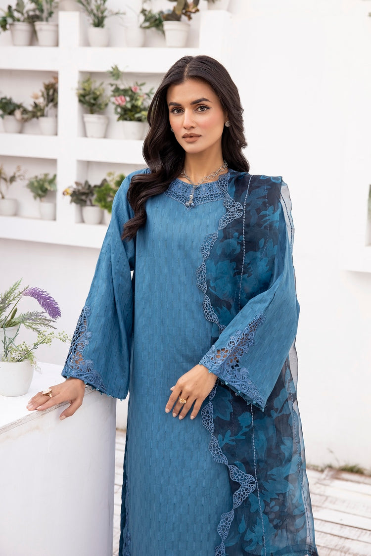 3-PC Stitched Embroidered Suit