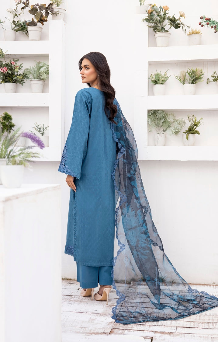 3-PC Stitched Embroidered Suit