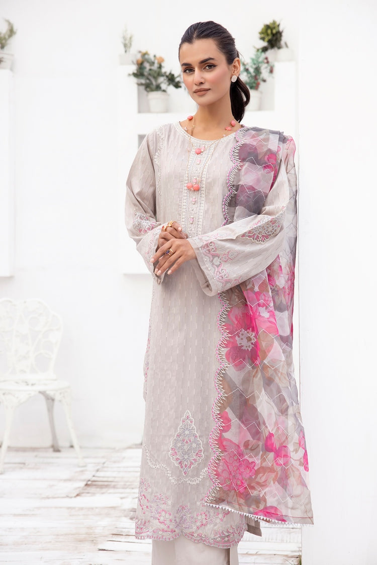 3-PC Stitched Embroidered Suit