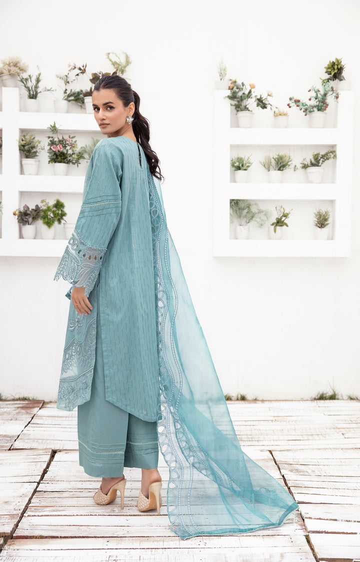 3-PC Stitched Embroidered Suit