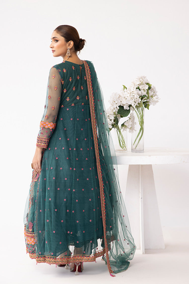 Embroidered Net Maxi Dress