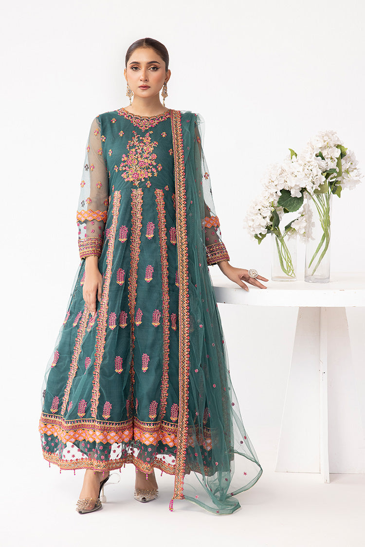 Embroidered Net Maxi Dress