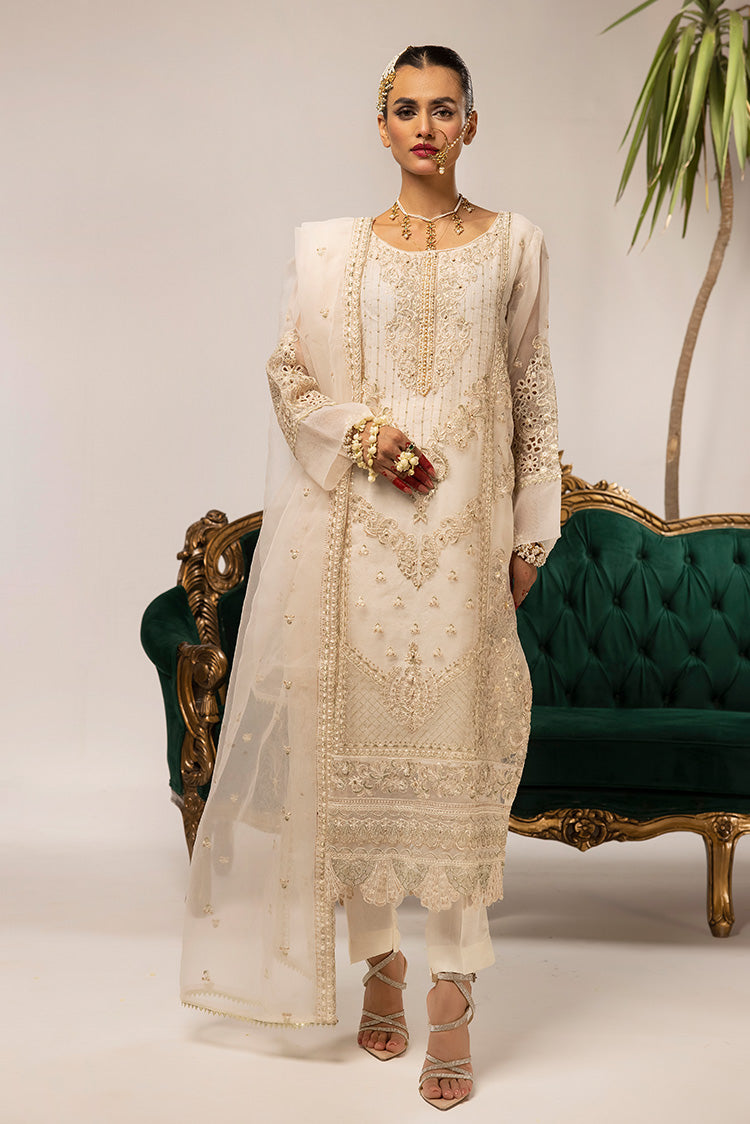 3-PC Stitched Fancy Embroidered Organza Suit