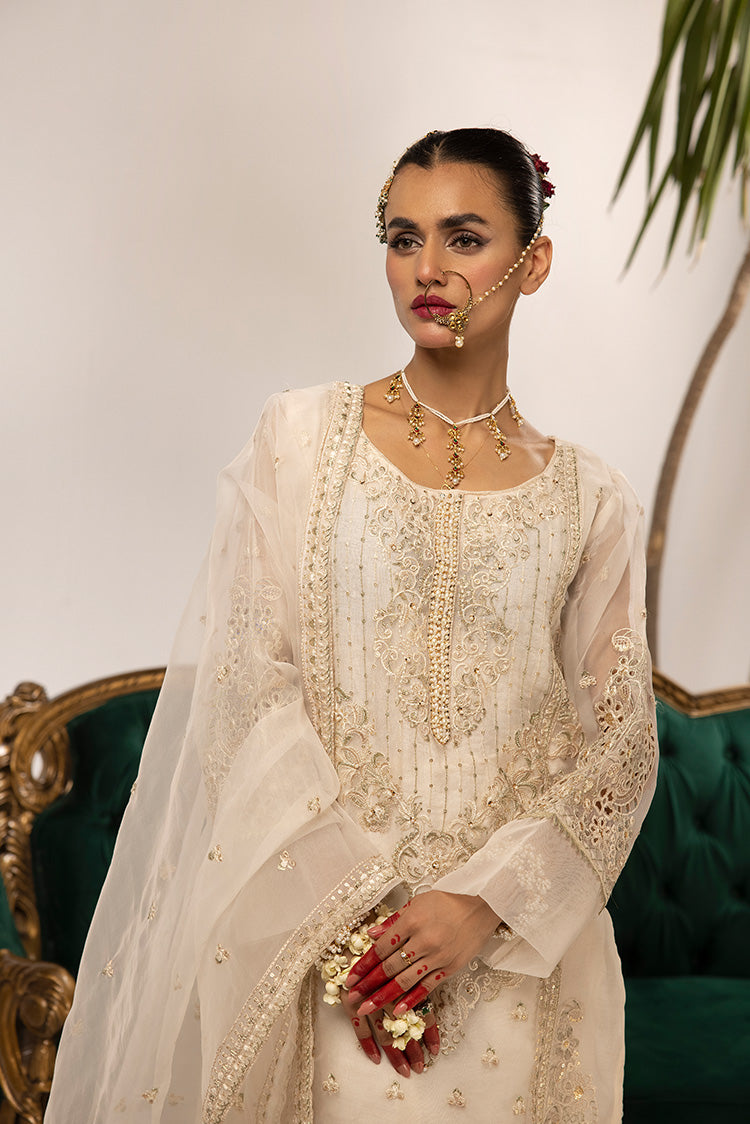 3-PC Stitched Fancy Embroidered Organza Suit