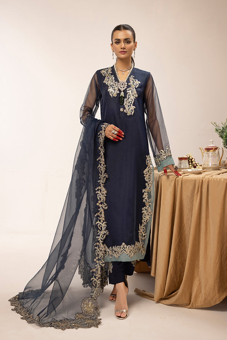 3-PC Stitched Fancy Embroidered Organza Suit