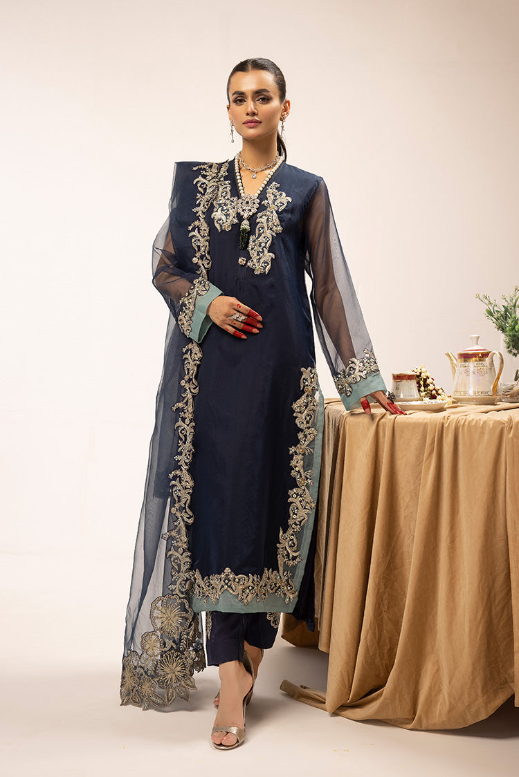 3-PC Stitched Fancy Embroidered Organza Suit