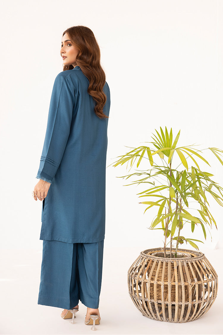 2-PC Stitched Dyed Raw Silk Suit