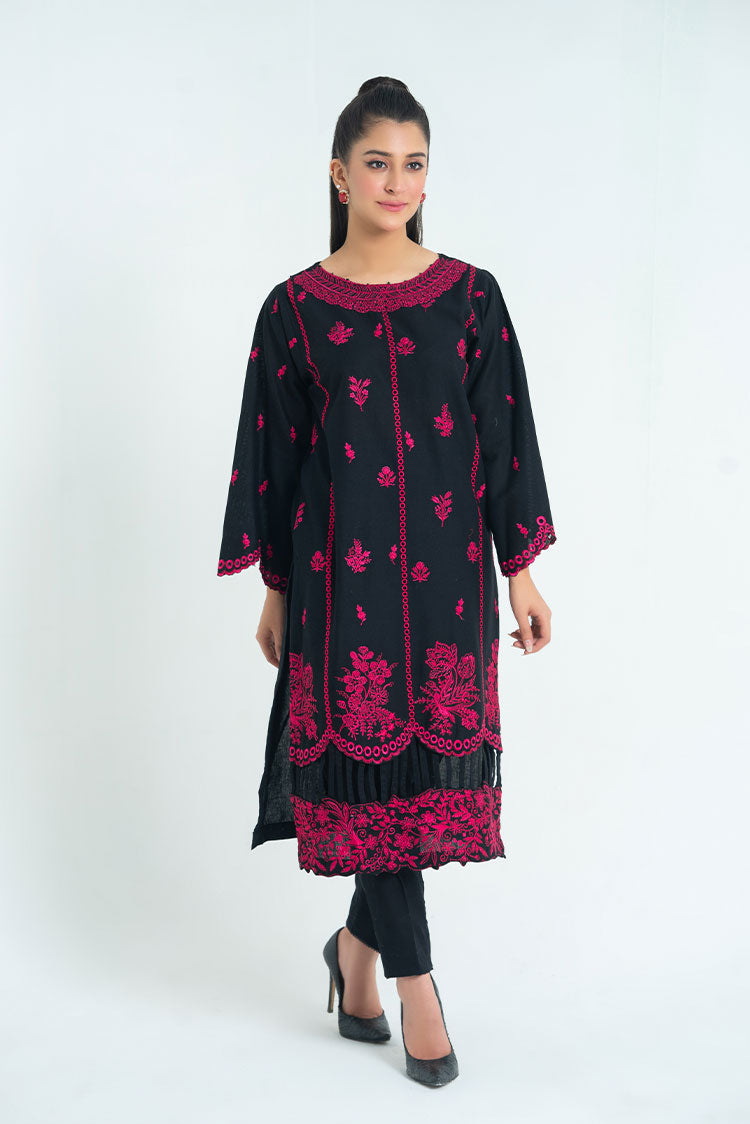 2-PC Stitched Embroidered Khaddar Suit