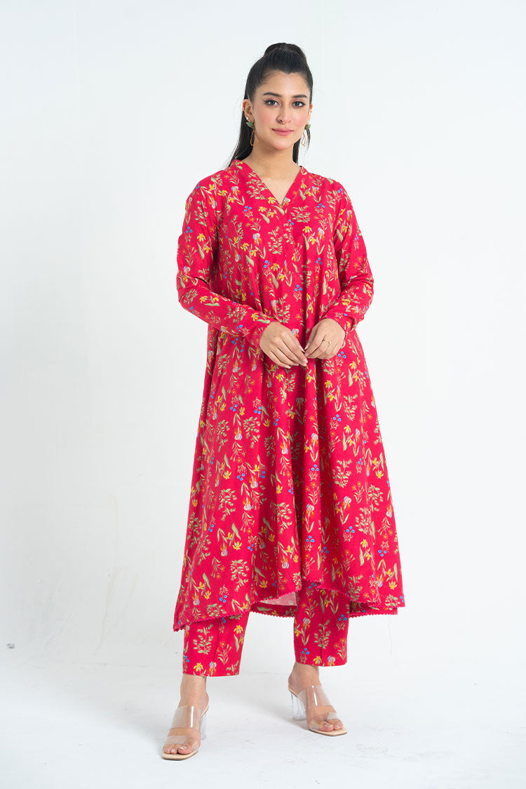 2-PC Stitched Printed Khaddar Suit