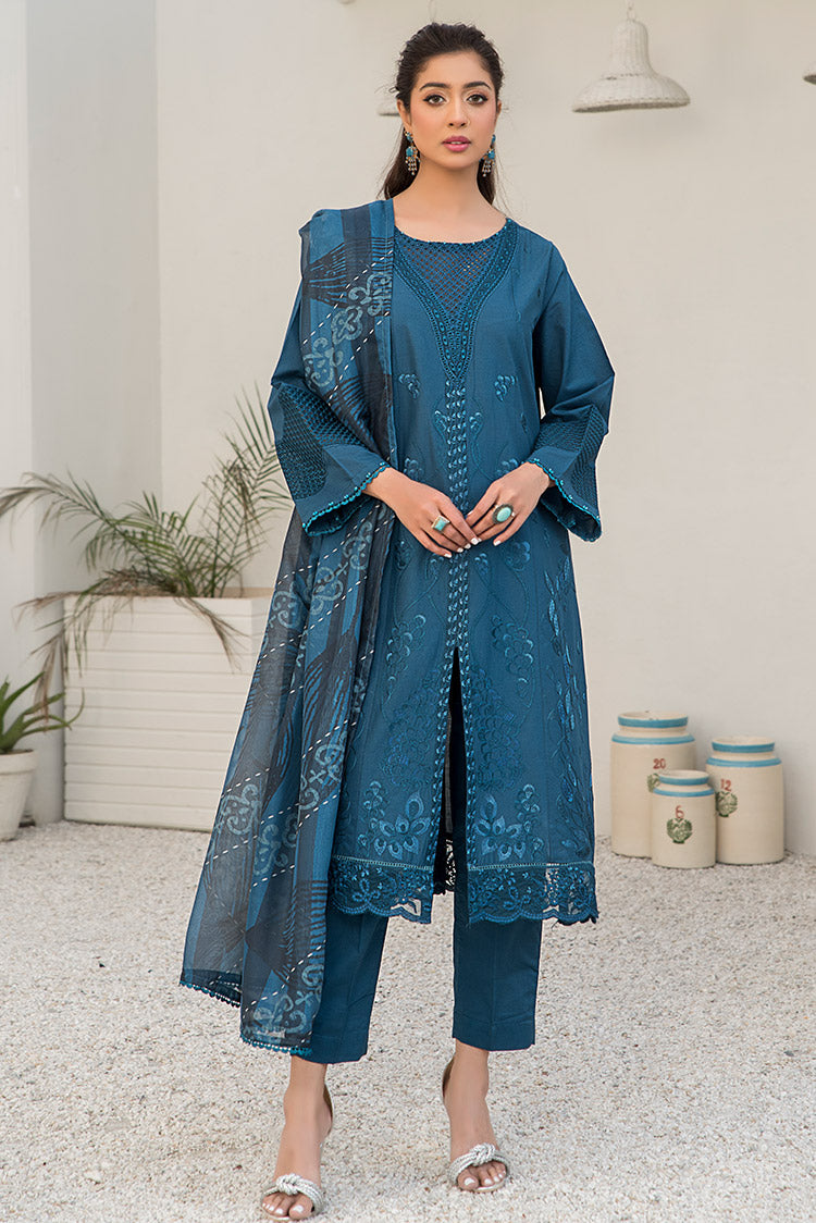 3-PC Stitched Embroidered Suit