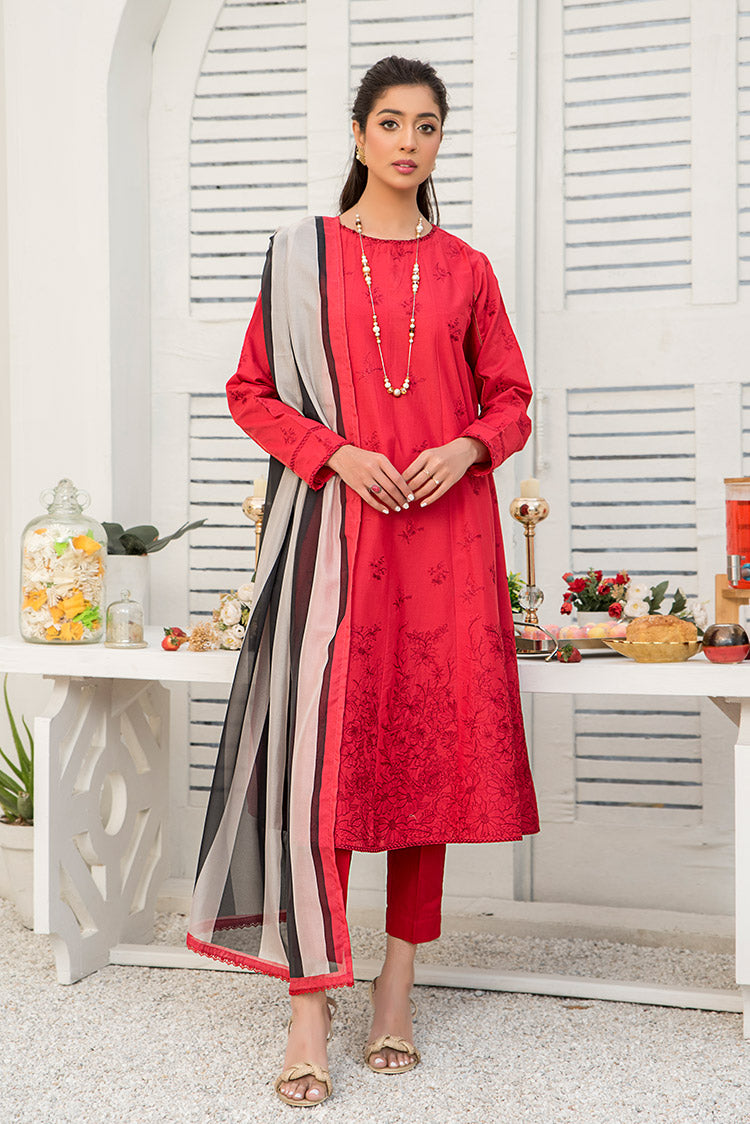 3-PC Stitched Embroidered Suit