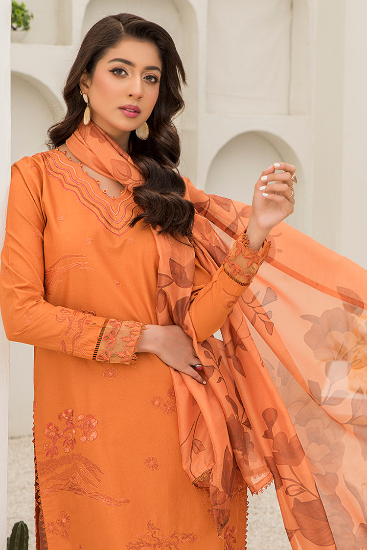 3-PC Stitched Embroidered Suit