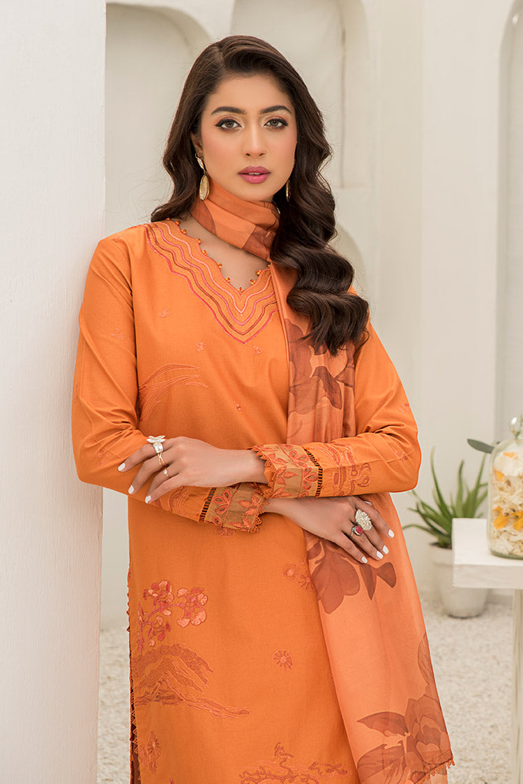 3-PC Stitched Embroidered Suit