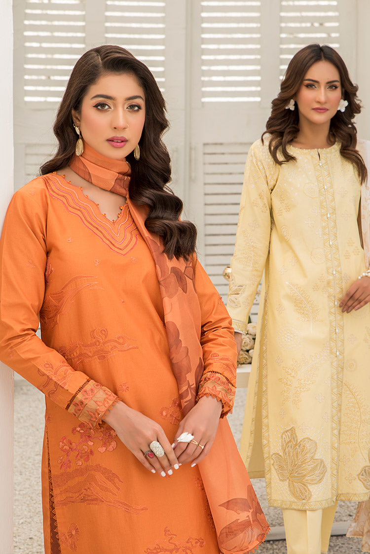 3-PC Stitched Embroidered Suit